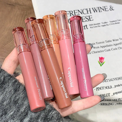 Cappuvini Jelly Mirror Lip Glaze Water Light Moisturizing Lip Gloss Long-lasting Makeup Lipstick