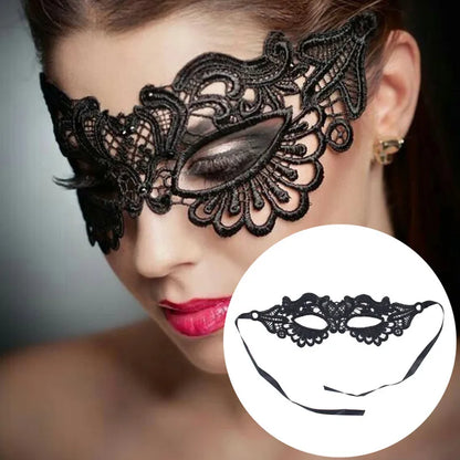 Sexy Women Black Lace Floral Eye Mask Masquerade Prom Face Mask Princess Queen Party Makeup Cosplay Nightclub Lace Mask Props