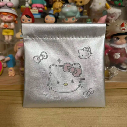 New Hello Kitty Organizer Bag Anime Cartoon Portable Makeup Bag Earphones Zero Wallet Lipstick Travel Storage Bag Accessory Gift