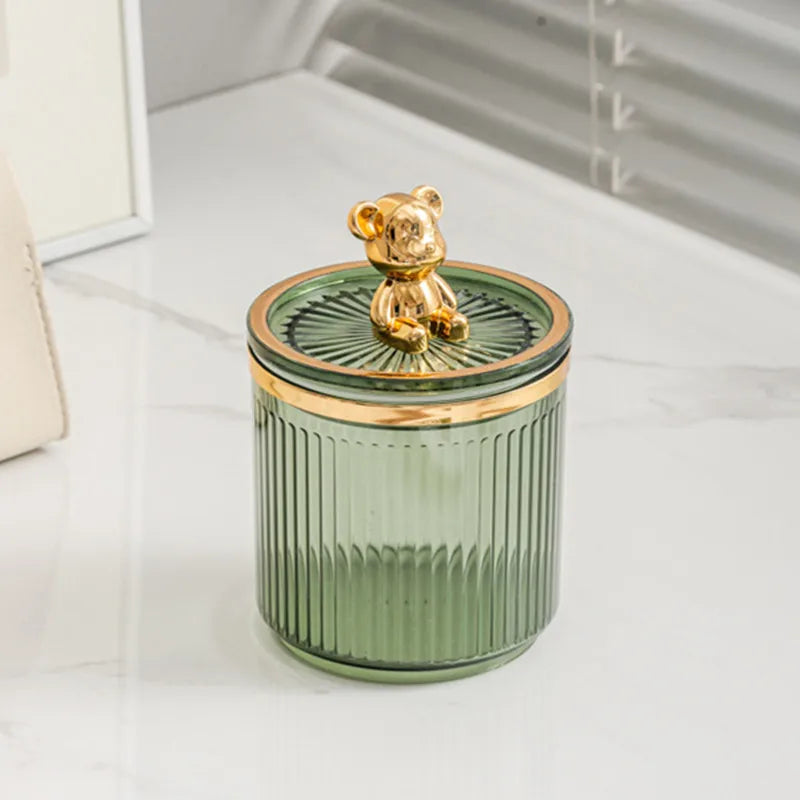 Transparent Acrylic Cotton Swab Storage Box Desktop Dust-Proof Makeup Removal Cotton Lipstick Cosmetics Storage Organization
