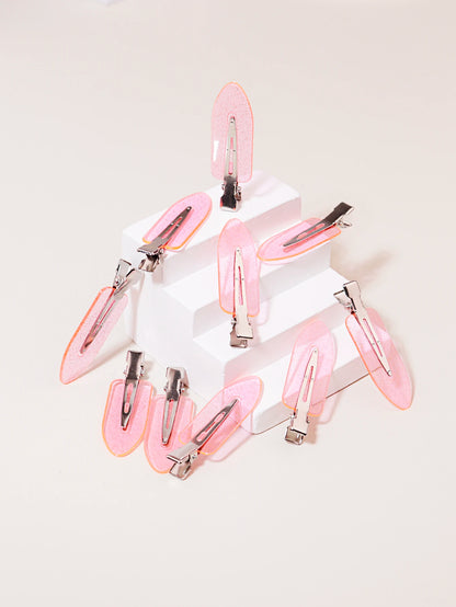 10pcs seamless fashion girl transparent hair clips, makeup facial accessory clips styling hair clips Special for real hair wigs
