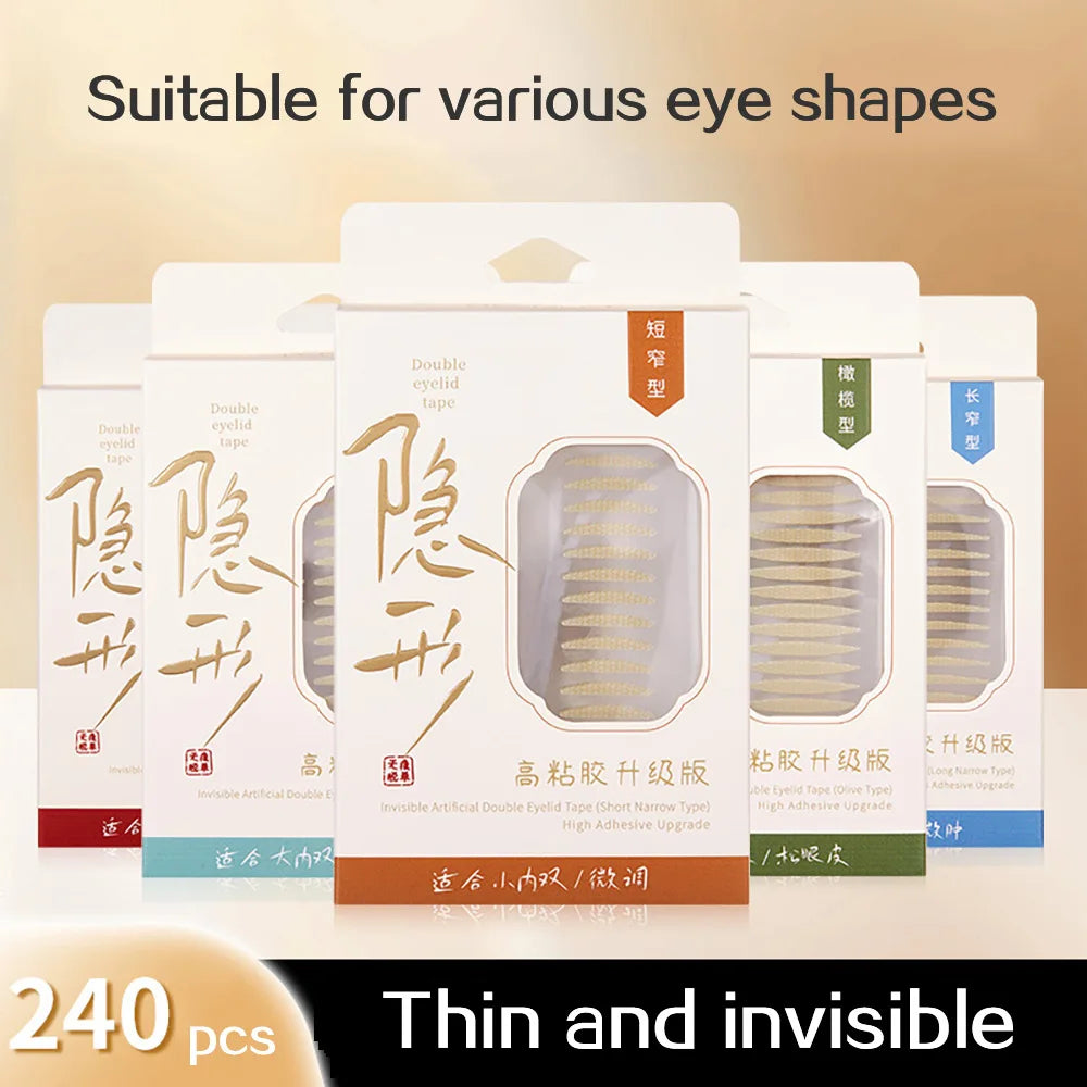 GECOMO 240PCS Invisible Double Eyelid Sticker High adhesive Traceless Natural Long-lasting Enlarge Eyes Beauty Tape Makeup Tool