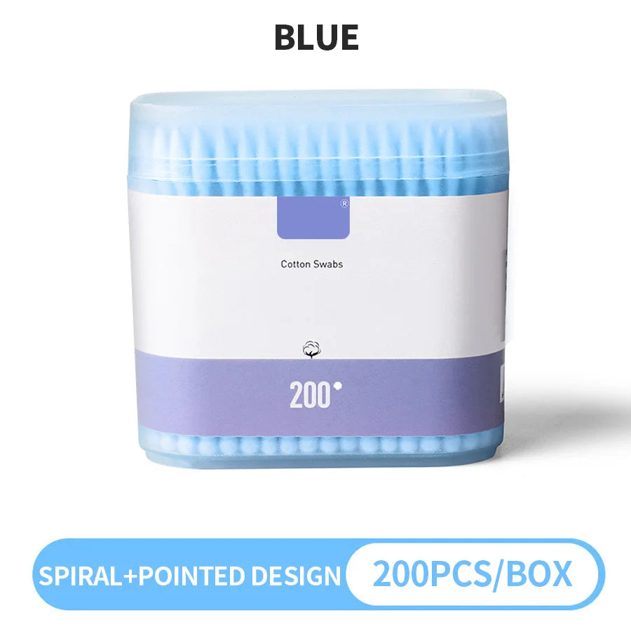 200PCS/box - high-quality double ended cotton swabs - suitable for personal cleaning, gentle makeup removal, makeup swabs, etc