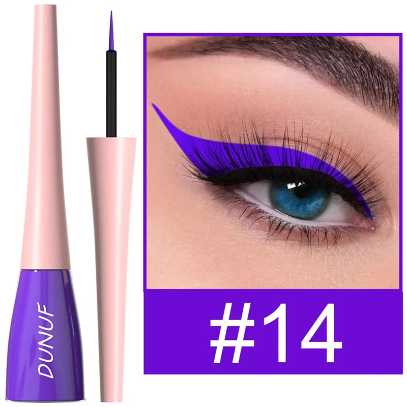 18 Colors Matte Colorful Liquid Eyeliner Pencil Waterproof Lasting Makeup Liquid Eye Liner Blue Green Yellow Eyes Cosmetics Pen