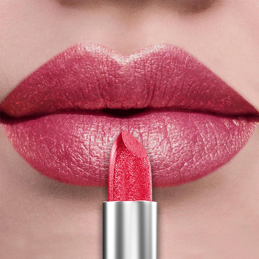 21Colors Bold & Intense Glitter Shiny Metallic Lipstick Pearlescent Lip Tint,Long Lasting Lip Senior Matte Lip Makeup Gifts for