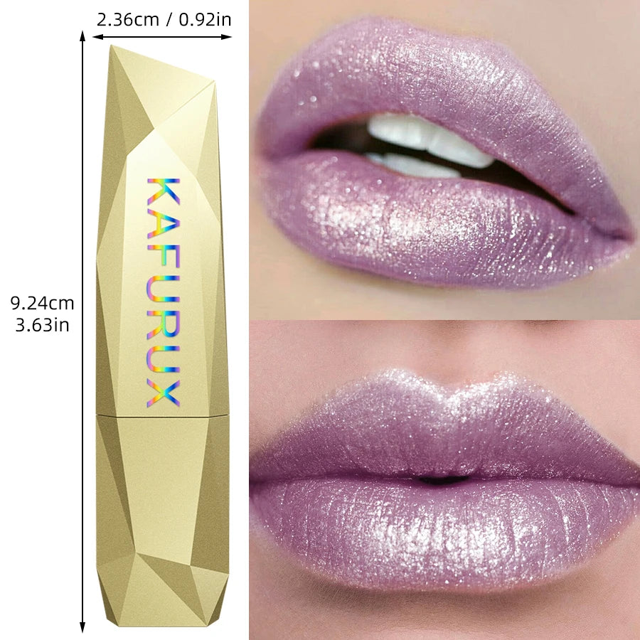 1 PC Glitter Shiny Metallic Lipstick Pearlescent Lip Tint,Long Lasting Lip Matte Lip Makeup Gifts for Women Lip Oil Cosmetic