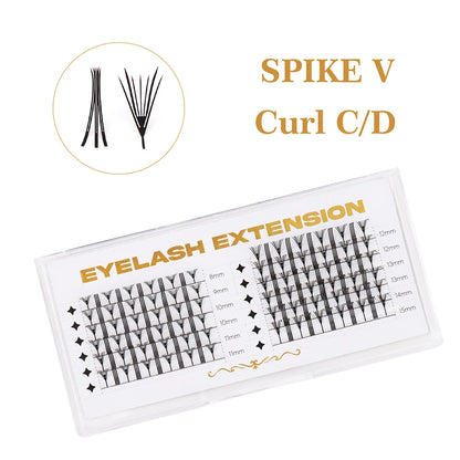 RUJADE New Colorful Shiny Manga Comic Spire Lashes Tinsel Anime Eyelash Extension Premade Fans Feather Shape Party Makeup Lashes