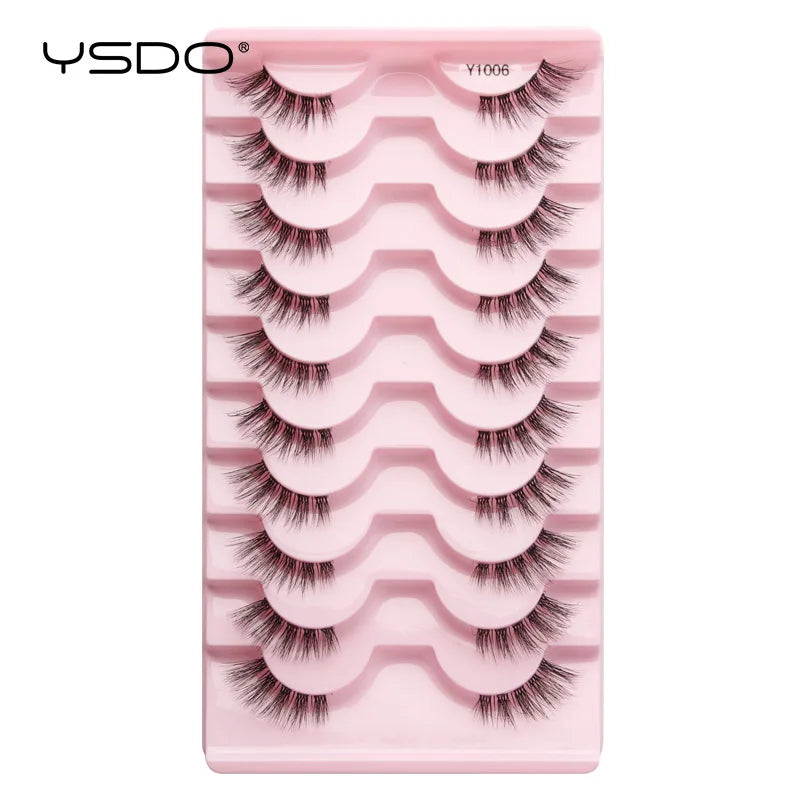 Half Eyelashes 5/10/14/20 Pairs Natural Faux Mink Lashes Cat Eye Lashes Wispy Fluffy Eyelash Extension Makeup Manga False Lashes