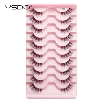 Half Eyelashes 5/10/14/20 Pairs Natural Faux Mink Lashes Cat Eye Lashes Wispy Fluffy Eyelash Extension Makeup Manga False Lashes