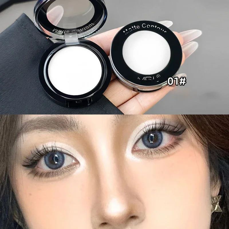 Matte Contour Palette for Daily Use, Easy to Blend Face Powder for Natural 3D Nose Cheek Highlight and Shading, Lasting Makeup