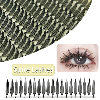 MIOFIA Tower Top Feather shape Eyelash Extension Comic Natural Lightweight  False Eyelashes Premade Fans Lashes for Makeup Tool