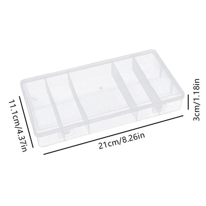 Transparent Rectangular With Lid 5-Grid Vertical Eyelash Extension Tool Organizer - Glue Tweezer Holder Makeup Storage Box