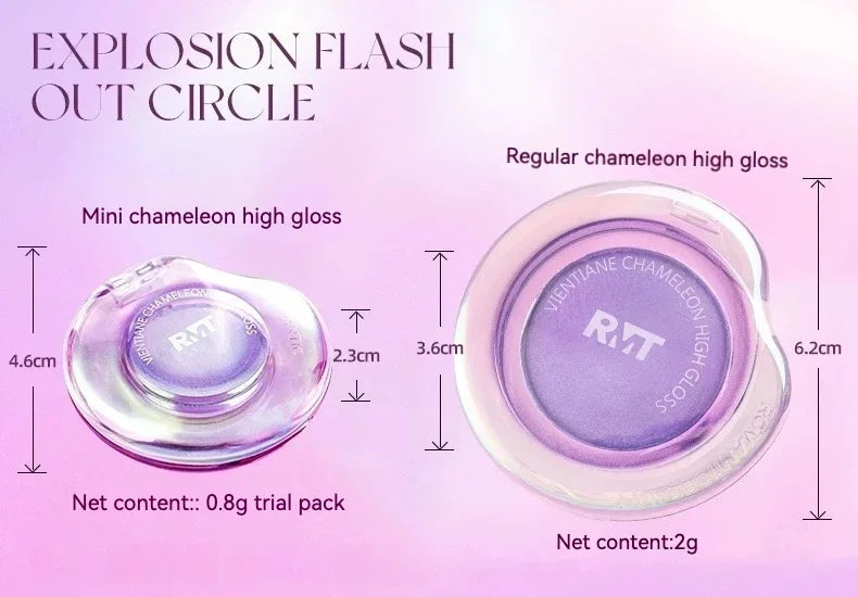 RMT High Gloss Chameleon Highlight Matte Purple Fine Powder Blusher Shiny Face Brightening Integrated Plate Makeup