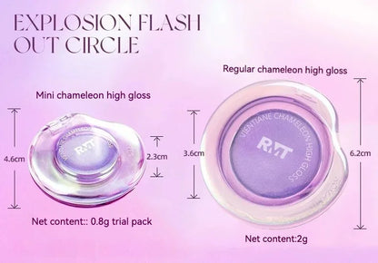RMT High Gloss Chameleon Highlight Matte Purple Fine Powder Blusher Shiny Face Brightening Integrated Plate Makeup