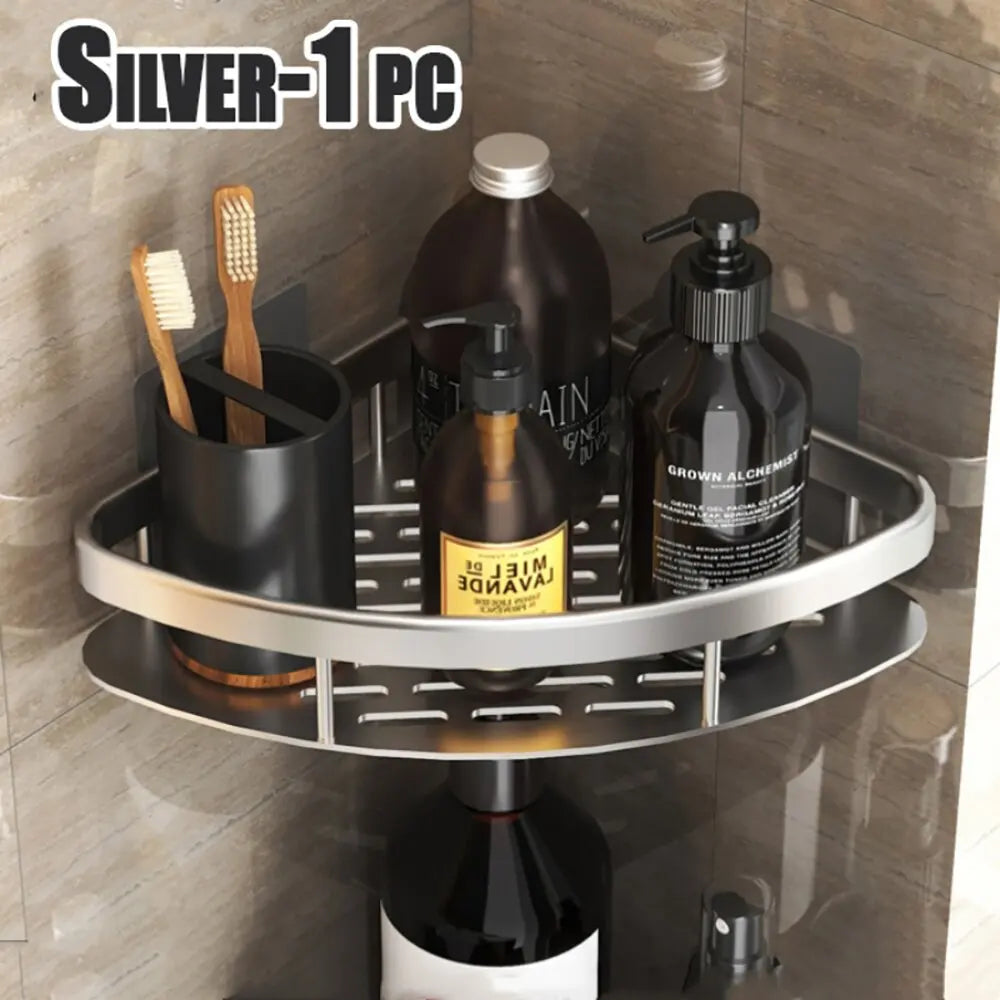 Wall mounted shower shampoo rack bathroom rack towel rack diamond free stand tripod wall hanging corner rectangular stand