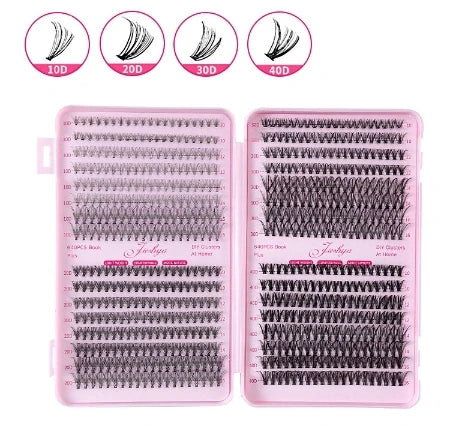 MJ 640pcs 30D/40D/50D/60D Individual Lashes Book Clusters Extensions False Eyelash DIY at Home Cluster Eyelash Extensions Makeup