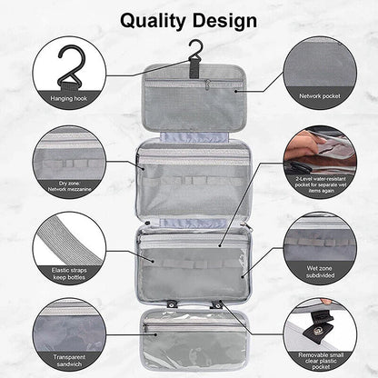 Large Hanging Hook Toiletry Bag Waterproof Folding Handbag Travel Makeup Cosmetic Razor Storage Organizer Case Bathroom Supplies