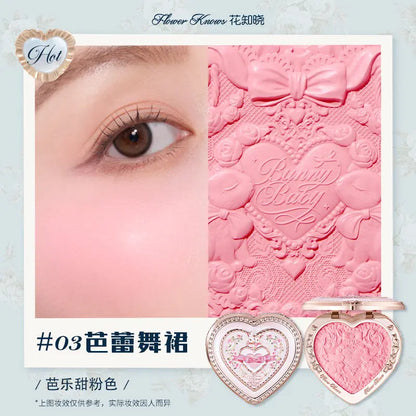 Flower Know Bunny Garde Series Blushes Cream Smooth Long-lasting All-Day Face Enhancing Makeup Blush Cream For Cheek