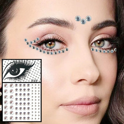 Red Heart Face Jewelry Temporary Tattoos Eye Forehead Diamonds Jewels Makeup Sticker Sparkle Water Drop Gems Nail Art Festival