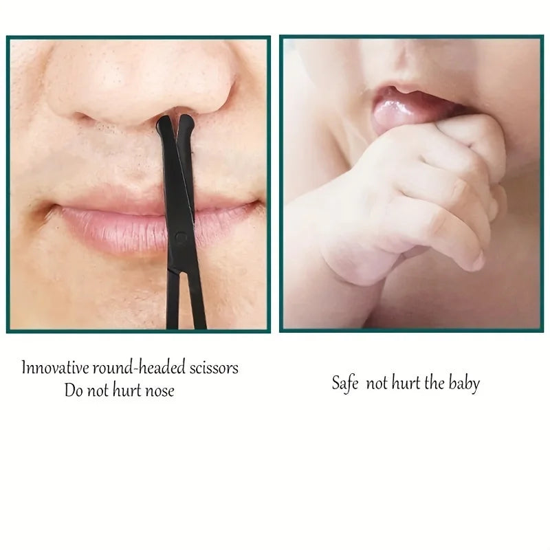Precision Nose Hair Scissors, Round Tip Scissors for Eyebrows, Beard, Mustache and Ear Hair Trimming Facial Grooming Tools with