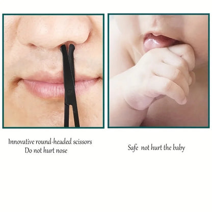 Precision Nose Hair Scissors, Round Tip Scissors for Eyebrows, Beard, Mustache and Ear Hair Trimming Facial Grooming Tools with