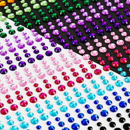 132/162/216/900pcs Coorful Diamonds Tattoos Stickers 3/4/5/6mm Face Rhinestones Tattoo for Party Body/Eye Makeup Gem Accessories