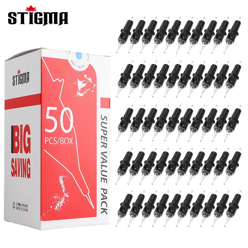 50Pcs Tattoo Cartridges Needles Boutique Disposable Sterile  Revolution Safe Cartridges For Tattoos Machines Makeup Body