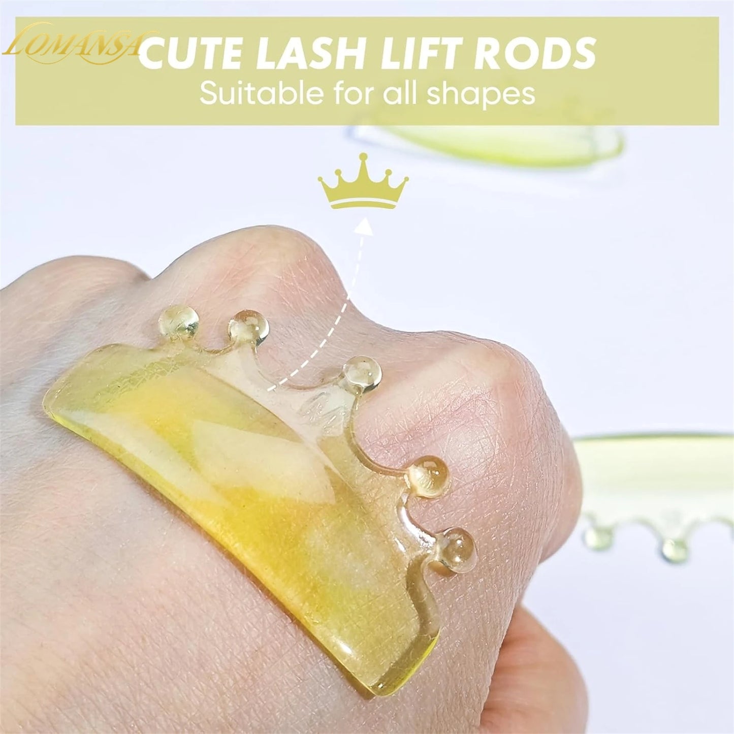 Lomansa 4Pcs Silicone Lash Perm Pads Softening Lifting Lashes Rod Shield Self-Adhesive 3D Eyelash Curler Accessories Makeup Tool