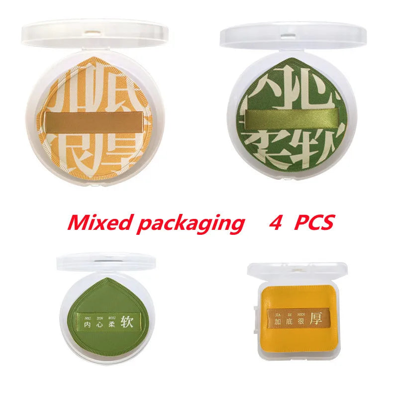 YS0080-100-Point Cotton Cushion Puff - Makeup Artist Grade, Non-Powder Absorbing, Thick Q-Elastic, Dry/Wet Dual-Use
