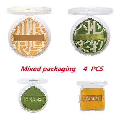 YS0080-100-Point Cotton Cushion Puff - Makeup Artist Grade, Non-Powder Absorbing, Thick Q-Elastic, Dry/Wet Dual-Use