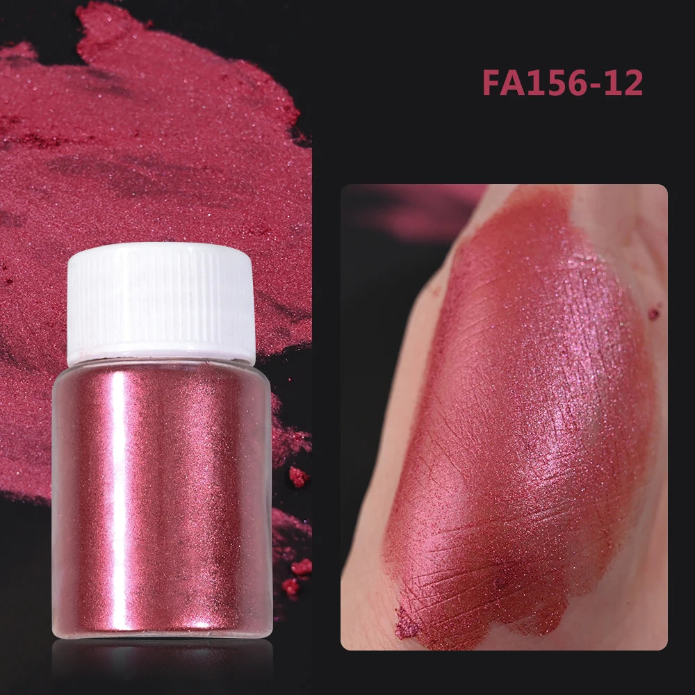 10g/Bottle White/Pink Pearlescent Nail Art Powder Sparkly Mermaid Chrome Pearl Pigment Aurora Manicure Mica Mineral Rubbing Dust