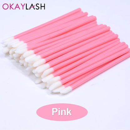 Okaylash Disposable Glitter Eyelash Extension Cleaning Brushes Crystal Micro Lip Gloss Applicator Shining Cleaner Makeup Tools