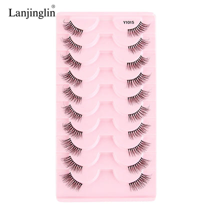 Fake Lashes 3/10 Pairs Half Lashes Cat Eye Natural Long Wispy 3D Mink Eyelash Reusable Makeup Tool Faux Cils maquillaje Cílios