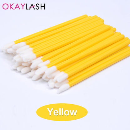 Okaylash Disposable Glitter Eyelash Extension Cleaning Brushes Crystal Micro Lip Gloss Applicator Shining Cleaner Makeup Tools