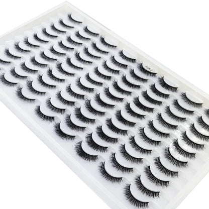 HBZGTLAD 30/40 pairs of natural long 3D artificial mink false eyelashes false eyelashes makeup set mink eyelashes extended eyela