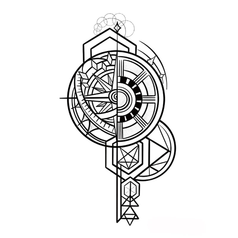 Tattoo Stickers Totem Black Color Flash Temporary Waterproof Party Fake Makeup Neck Hand Arm Body Art for Men Women