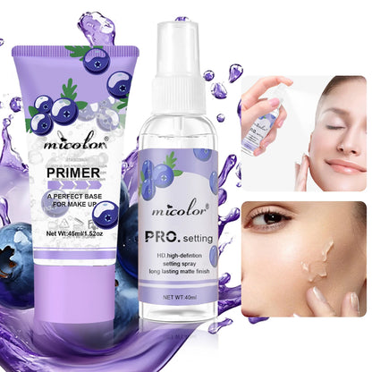 Makeup Set Of Makeup Primer + Setting Spray, Invisible Pore Color Rendering Hold Makeup, For Base Makeup And Makeup Finishing