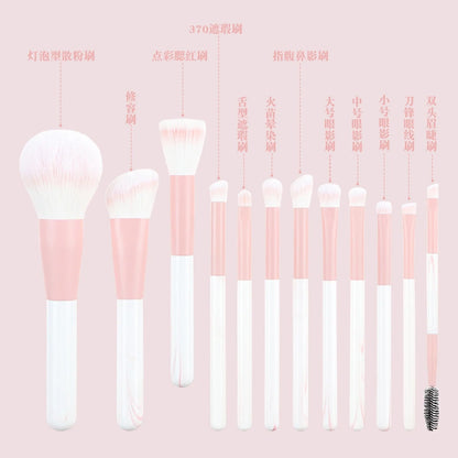 12PCS Makeup Brush Set Ultra Soft Powder Makeup Tools Beginner Point Blush Brush Concealer Brush Knife Edge Eyeliner Brus