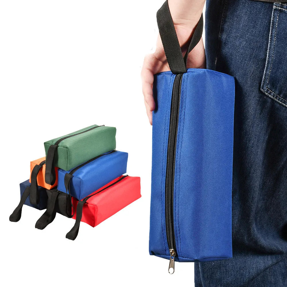 Oxford Canvas Waterproof Storage Hand Tool Bag Screws Nails Drill Bit Metal Parts Fishing Travel Makeup Organizer Pouch Bag Case