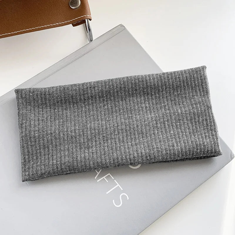 Korean Wide Elastic Hairband for Women Versatile Hair Clips for Washing and Makeup Spring Sports Knitted Headbands