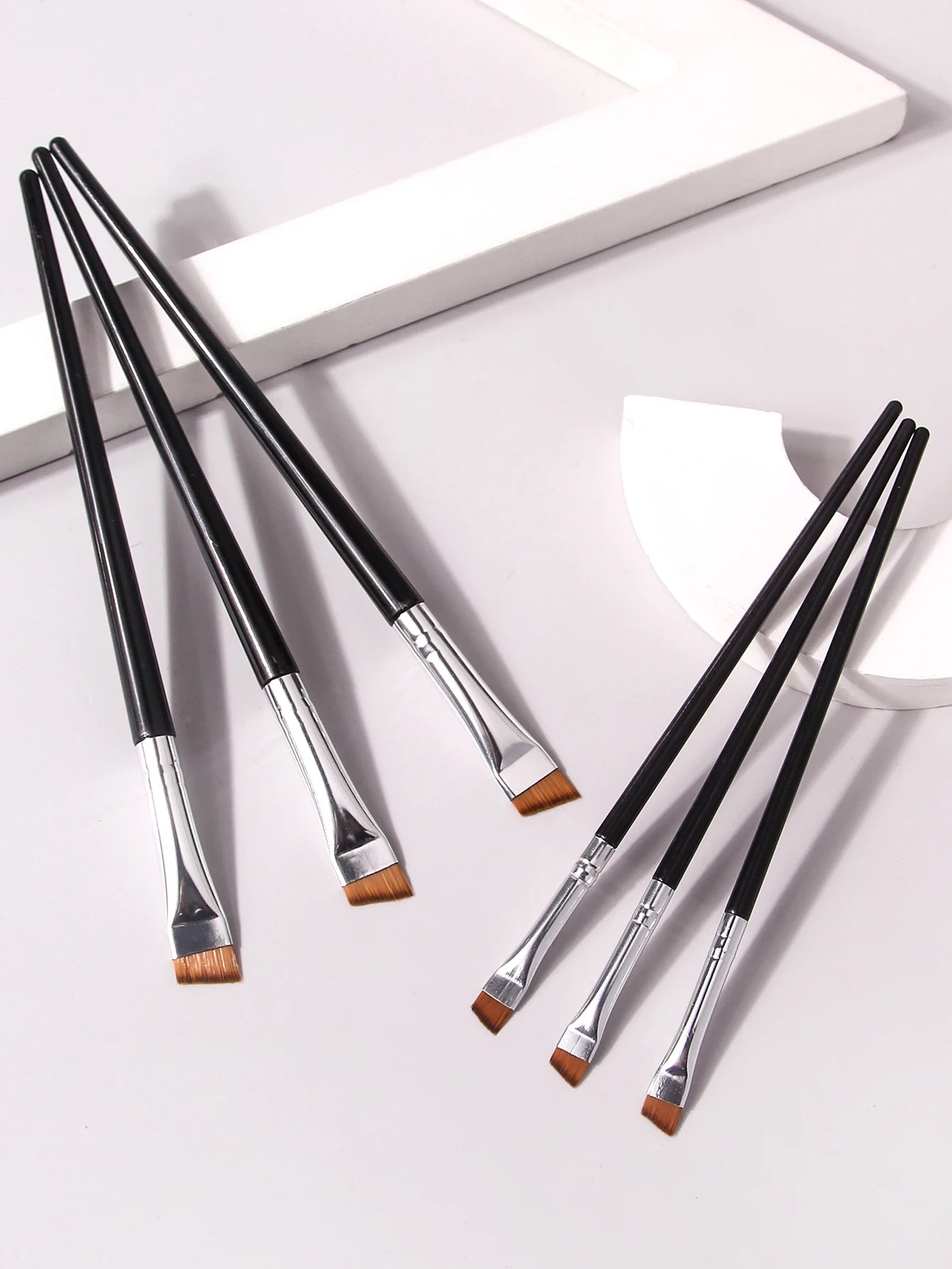 6 Pcs popular eye makeup brush high-end ultra-fine thin bevel brush eyeliner brush eyebrow dyeing beauty makeup tools