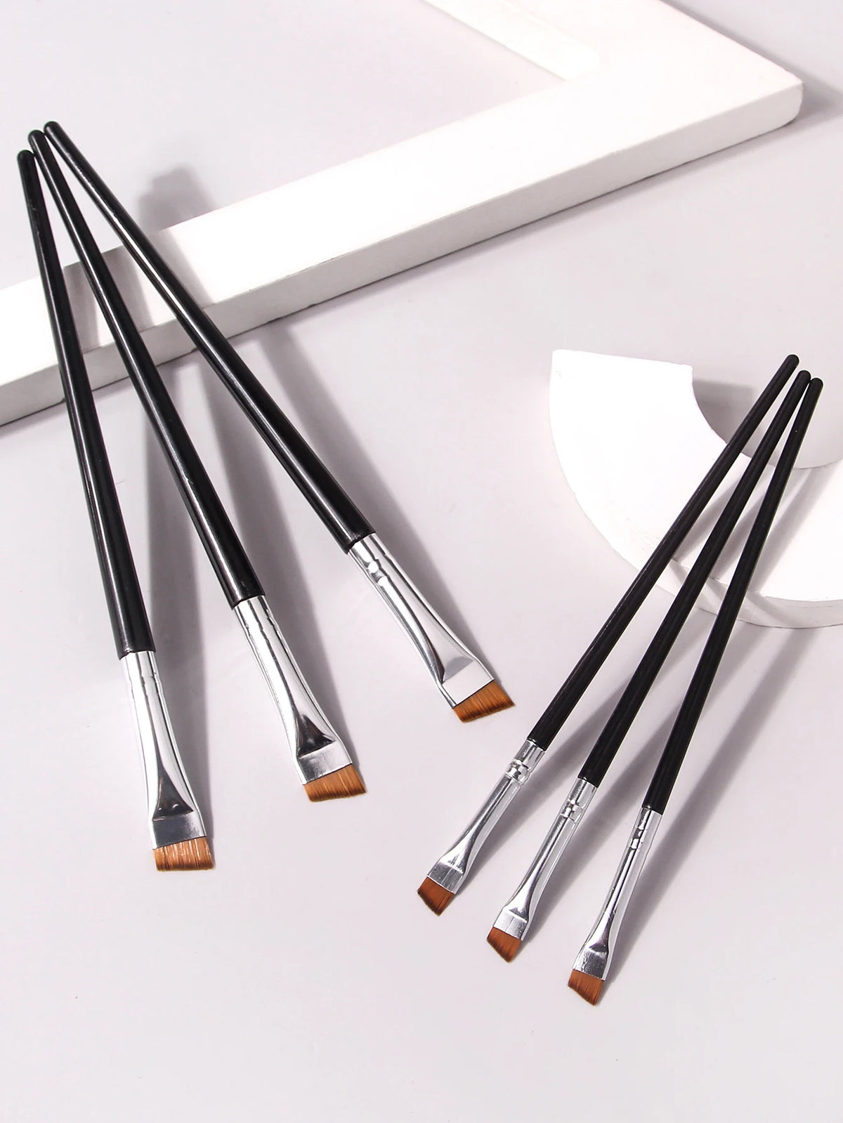 6 Pcs popular eye makeup brush high-end ultra-fine thin bevel brush eyeliner brush eyebrow dyeing beauty makeup tools