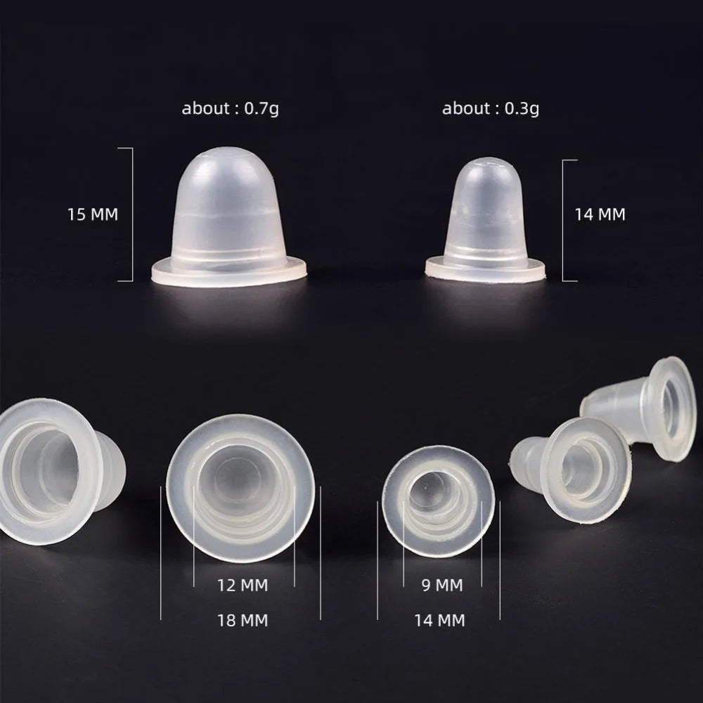 100pcs Silicone Tattoo Ink Cups Disposable Microblading Tattoo Permanent Makeup Pigment Holder Container Caps S/L Size Supply