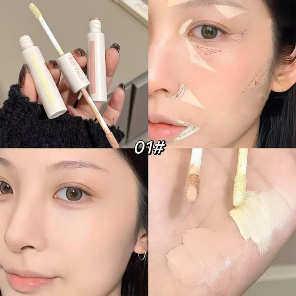 Dual End Concealer Stick Pink Liquid Brightening Contour Pen Correcting Penfor Under Eye & Face Sculpting Full Coverage Makeup
