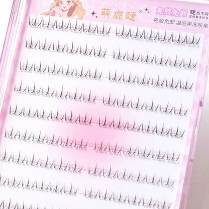No Glue Need Bottom Eyelashes Comic Lower Lash Extension Clusters Natural Self Adhesive False Eyelashes Reusable Eye Makeup Tool