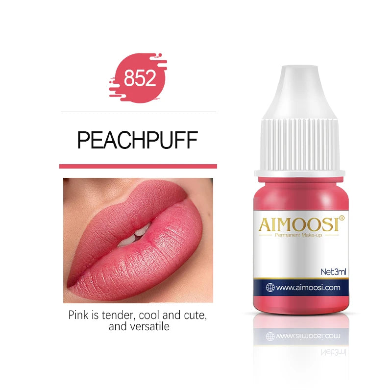AIMOOSI Lip Tattoo Ink for Semi Permanent Makeup Nano Eyebrows Microblading Pigment 3ML Beauty Health Tattoo Supplies