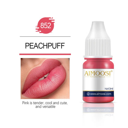AIMOOSI Lip Tattoo Ink for Semi Permanent Makeup Nano Eyebrows Microblading Pigment 3ML Beauty Health Tattoo Supplies