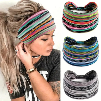 Wide Elastic Headband Hairband Pilates Yoga fitness Running Cycling Sweatband Turban Makeup Hair Hoop Makeup Headwrap for Women