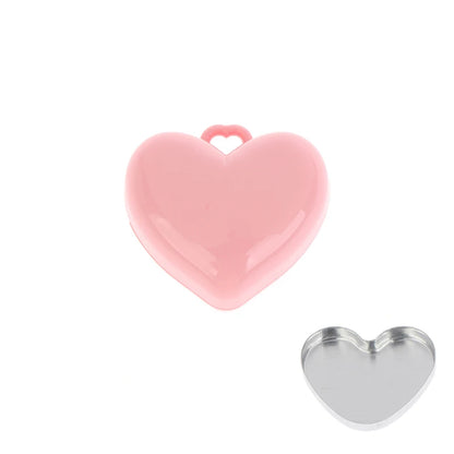 1Pcs Heart Shape Blush Empty Compact with Mirror, Keychain DIY Refillable Powder Case for Makeup
