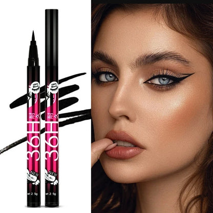 Black Smooth Liquid Eyeliner Pen Long-lasting Waterproof Not Easy To Smudged Eyeliner Ultra-fine Pen Tip Create Big Eyes Makeup